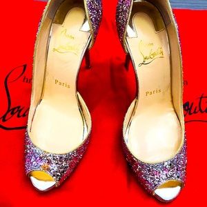 Christian Louboutin Demi U Glitter in Rosette Gold